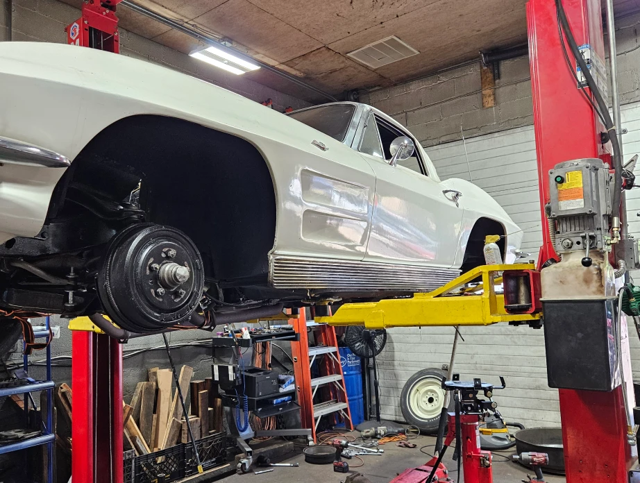 Classic Corvette on the lift