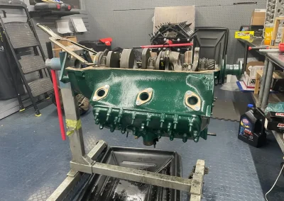 green engine rebuild on engine stand